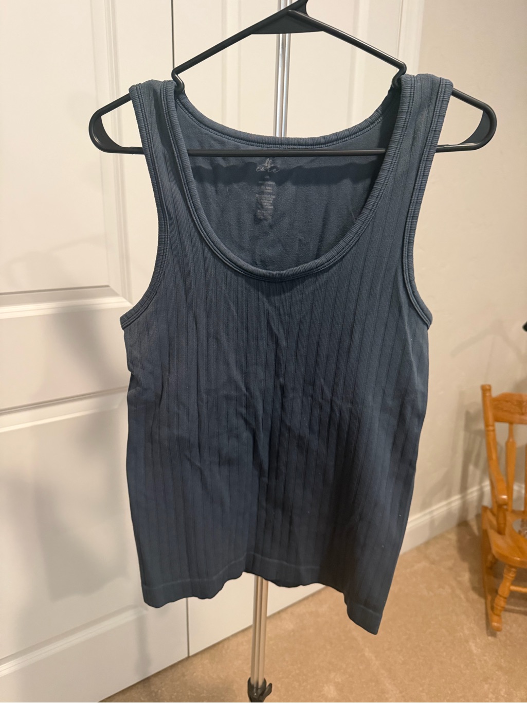 Bke Ribbed Tank Top In Slate Blue